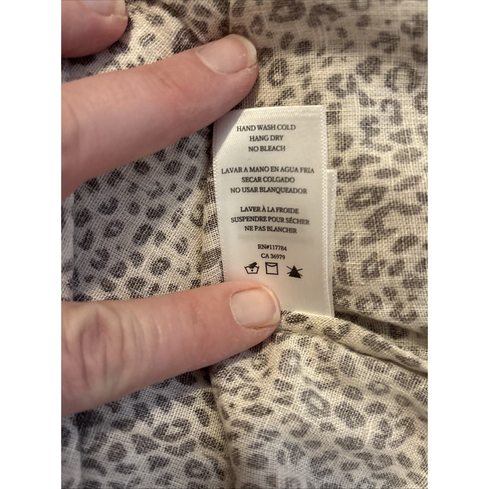 RAILS "Karla" White Mocha Leopard Smocked Waist Ruffle Mini Dress Sz Xtra Small - Picture 9 of 9